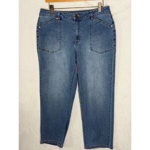 d.jeans New York Women 10 Blue Straight Leg Carpenter Style Denim Jeans